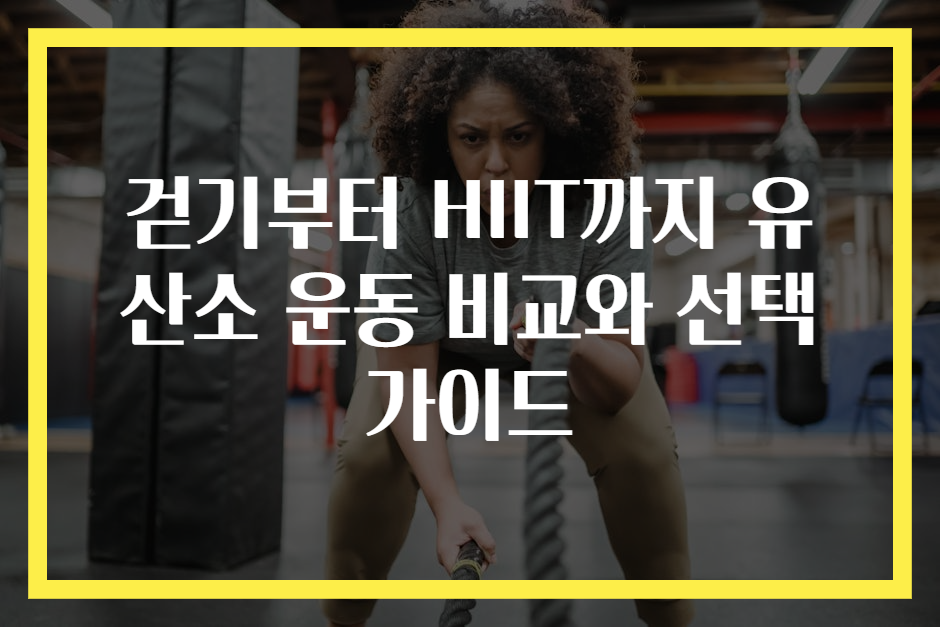 걷기부터 HIIT까지 유산소 운동 비교와 선택 가이드