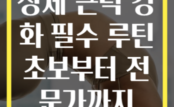 상체 근력 강화 필수 루틴 초보부터 전문가까지