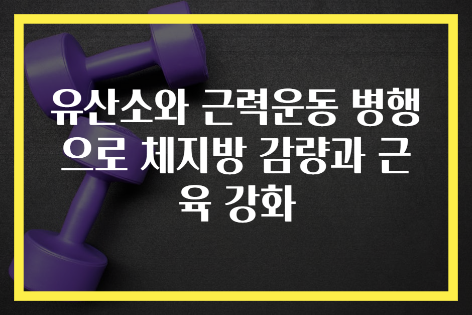 유산소와 근력운동 병행으로 체지방 감량과 근육 강화