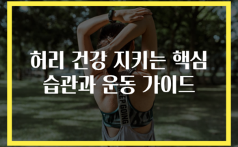 허리 건강 지키는 핵심 습관과 운동 가이드