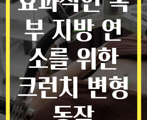 효과적인 복부 지방 연소를 위한 크런치 변형 동작